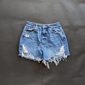 American Eagle Damaged Denim Shorts size: 0